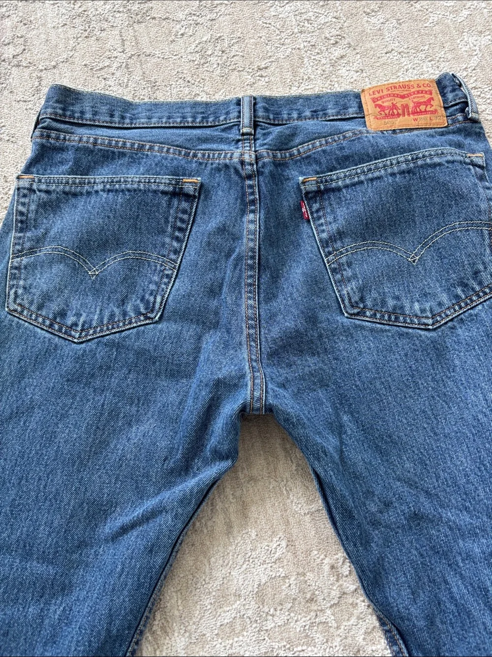 Levi's Men's 505 Blue Straight-Leg Denim Jeans Size 36x32